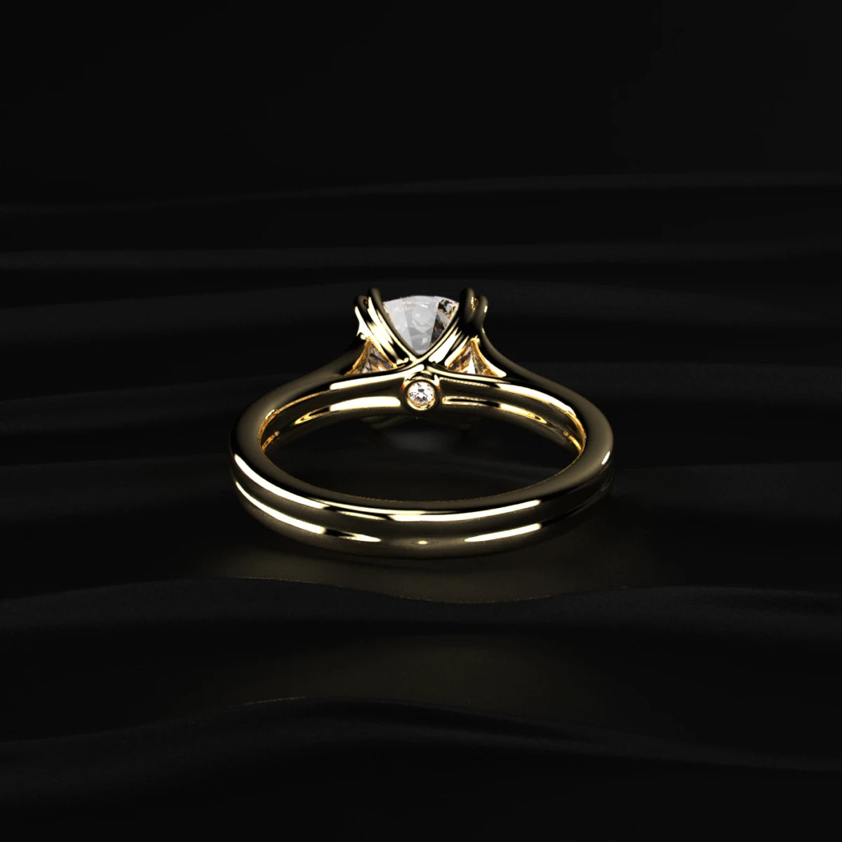 Cushion Solitaire Double Prong Split Shank Engagement Ring | Earthly Jewels
