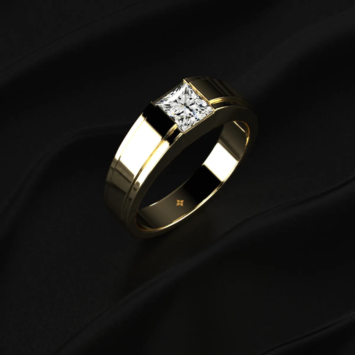 Princess Cut Men'S Engagement Ring | Earthly Jewels
