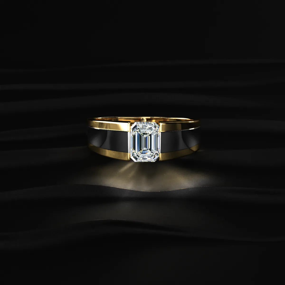 Emerald Cut Men'S Engagement Ring | Earthly Jewels