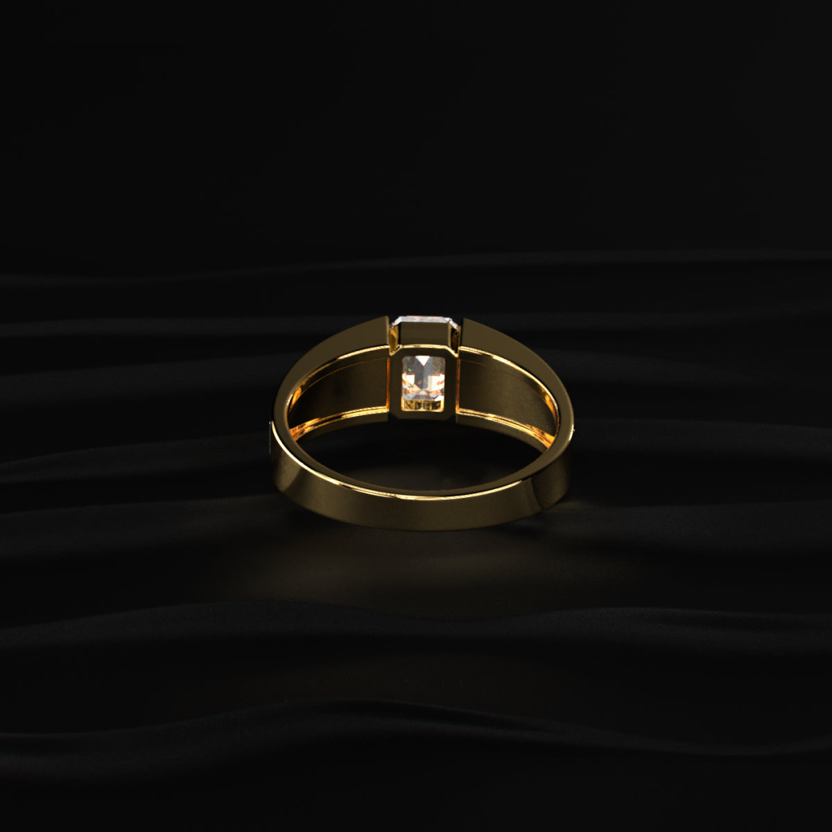 Emerald Cut Men'S Engagement Ring | Earthly Jewels