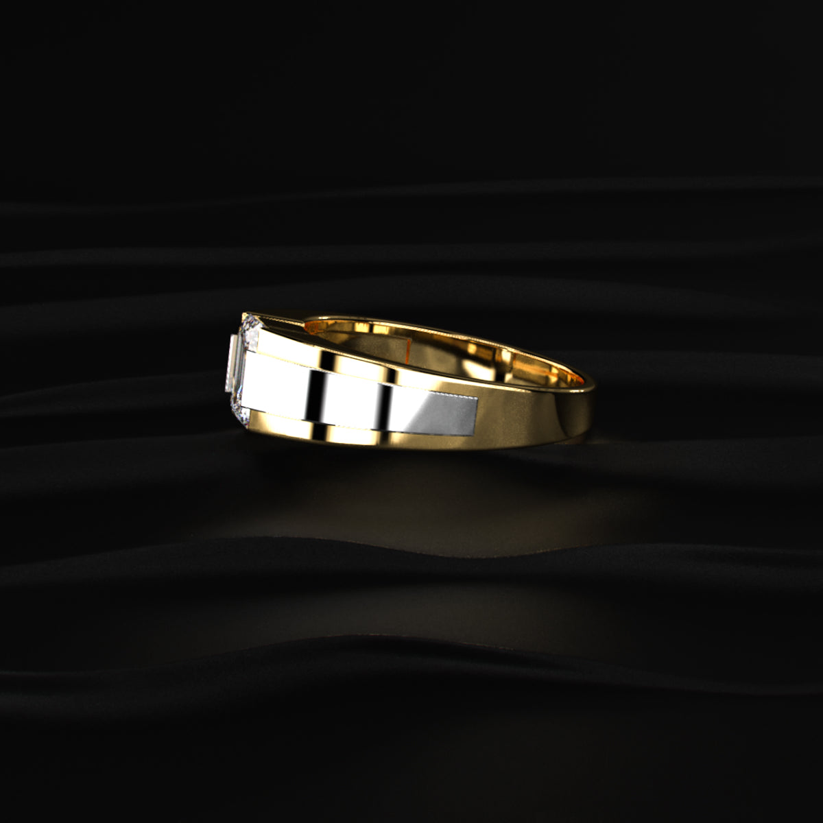 Emerald Cut Men'S Engagement Ring | Earthly Jewels