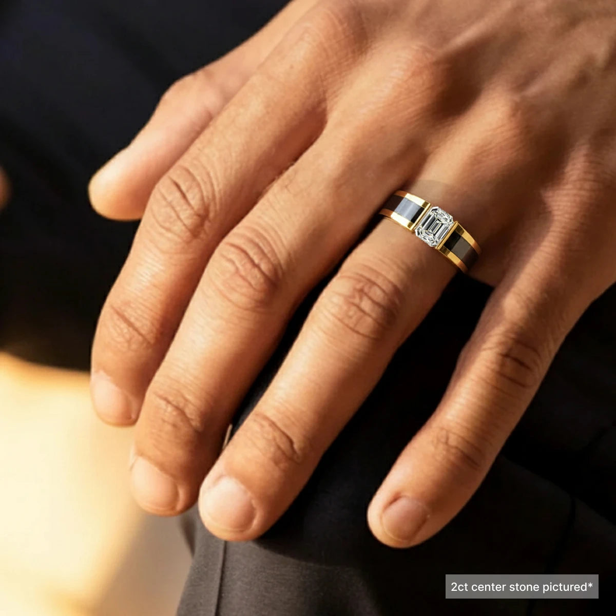 Emerald Cut Men'S Engagement Ring | Earthly Jewels
