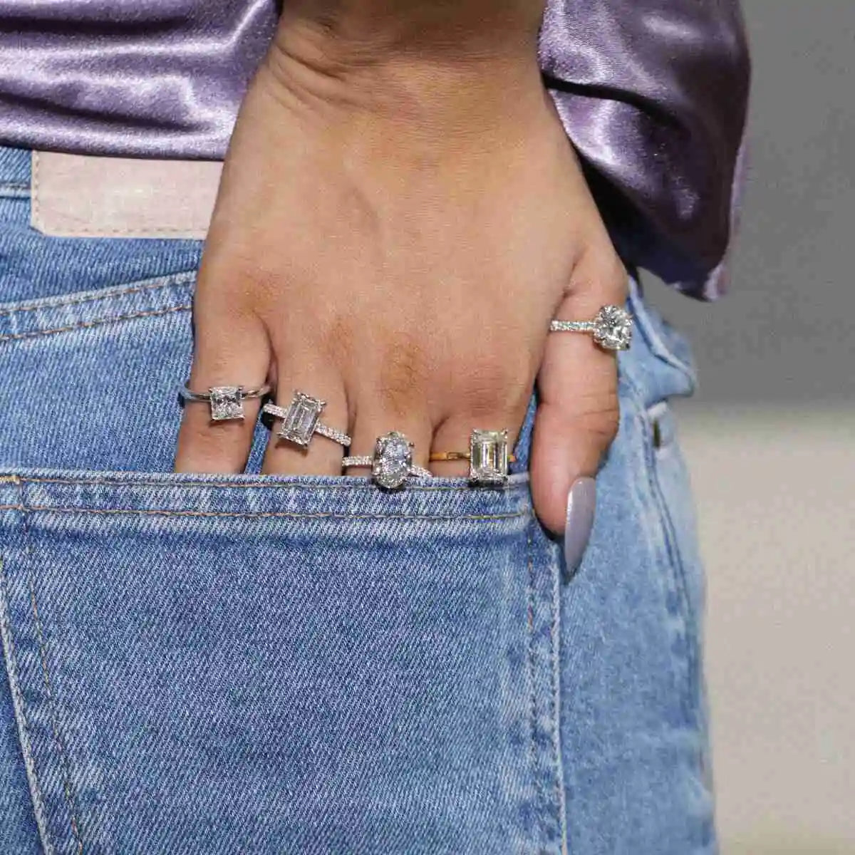 Emerald Solitaire With Double Hidden Halo Ring