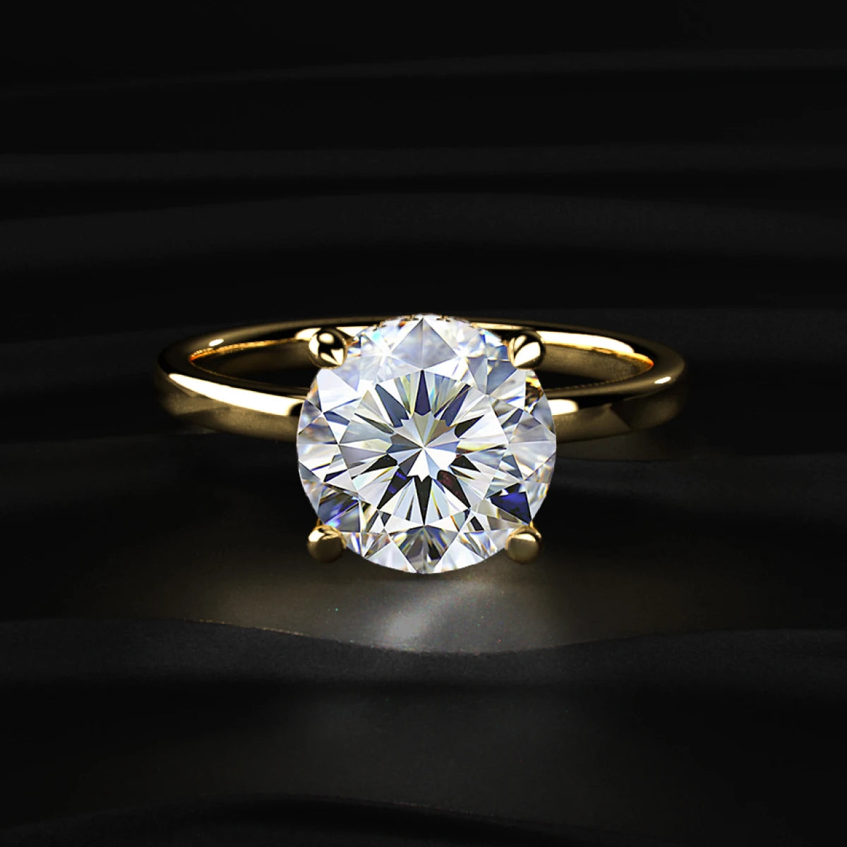 Round Solitaire With Double Hidden Halo Ring | Earthly Jewels