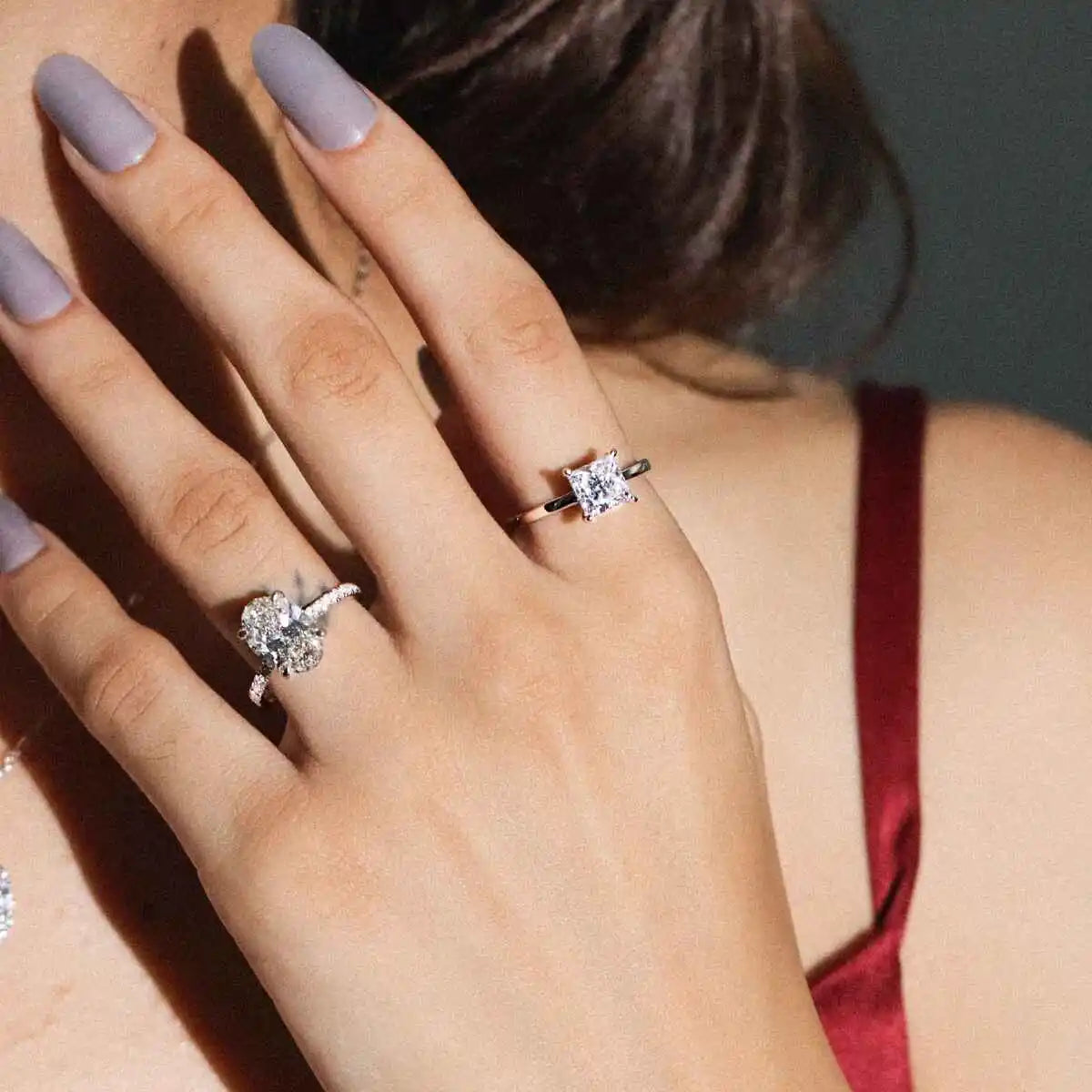 Princess Solitaire With Double Hidden Halo Ring | Earthly Jewels