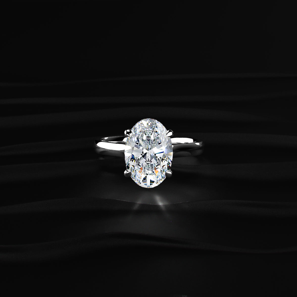Ct Oval Diamond Ring With Double Hidden Halo In India – Earthly