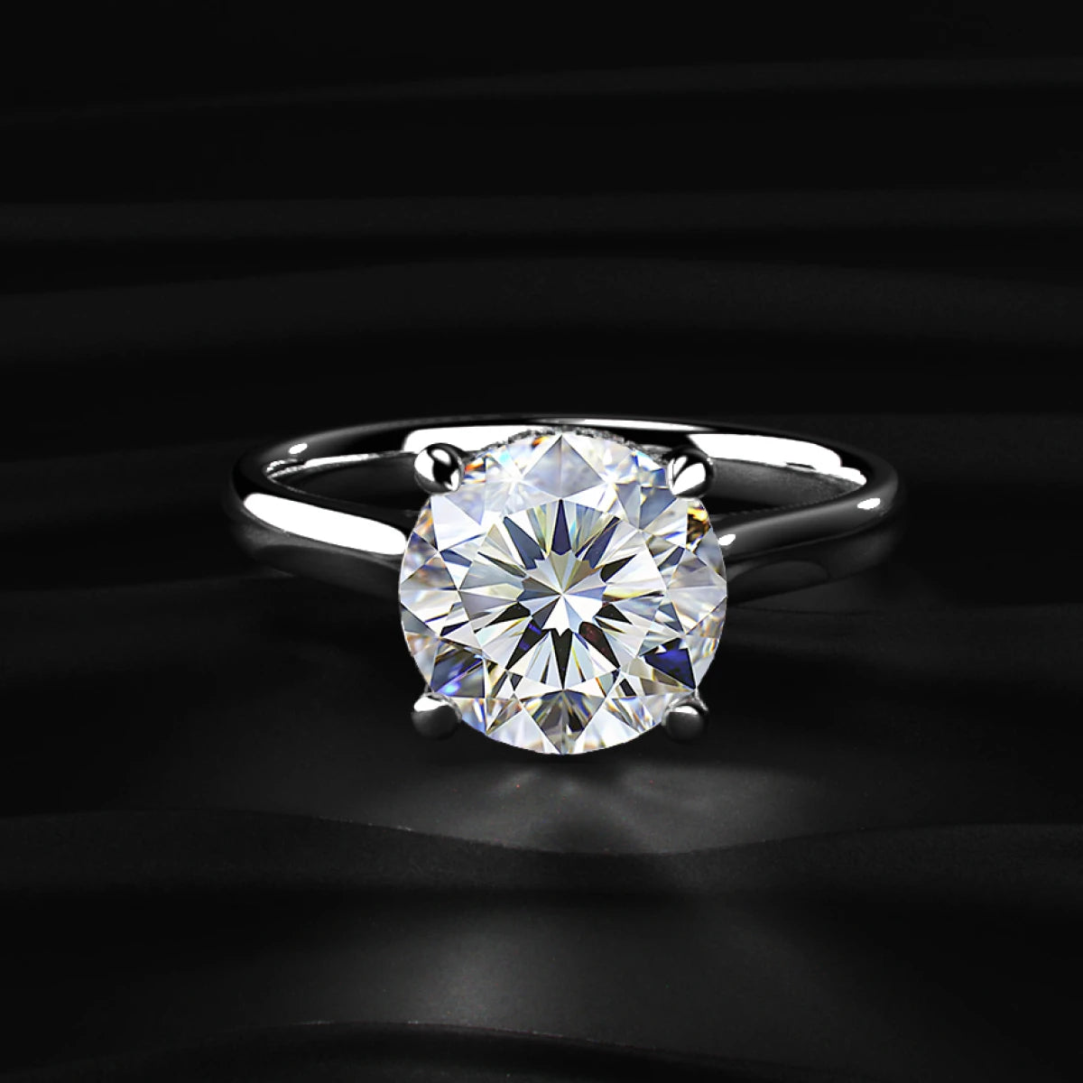 Round Solitaire Double Hidden Halo Cathedral Ring | Earthly Jewels