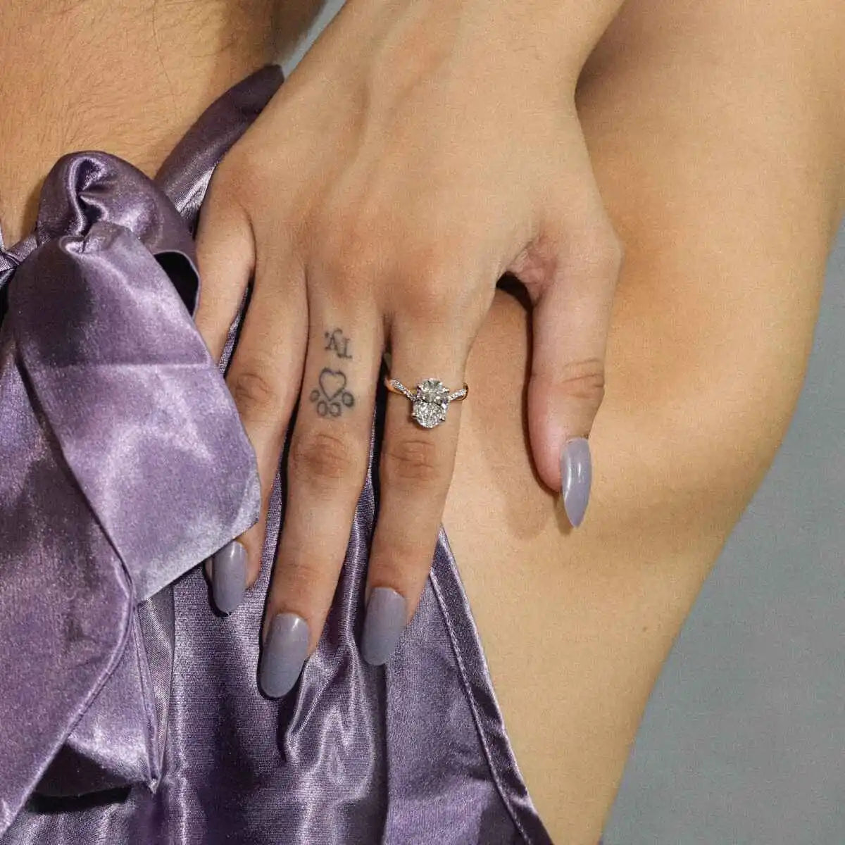 Oval With Twisted Pave Band & Hidden Halo | Earthly Jewels