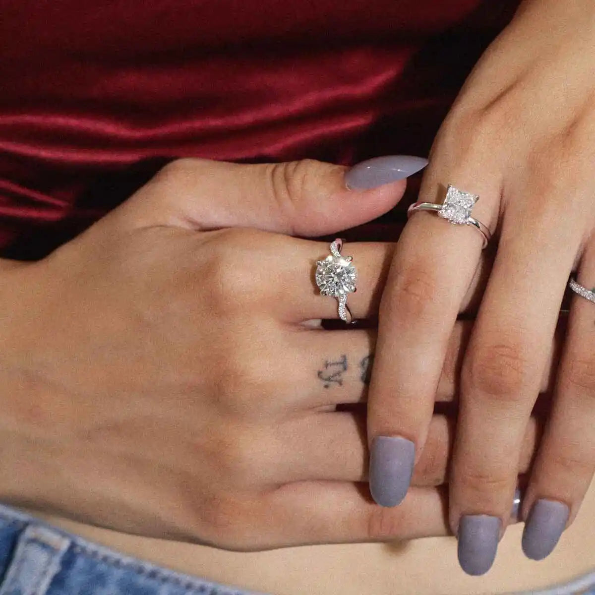 Round With Twisted Pave Band & Hidden Halo | Earthly Jewels