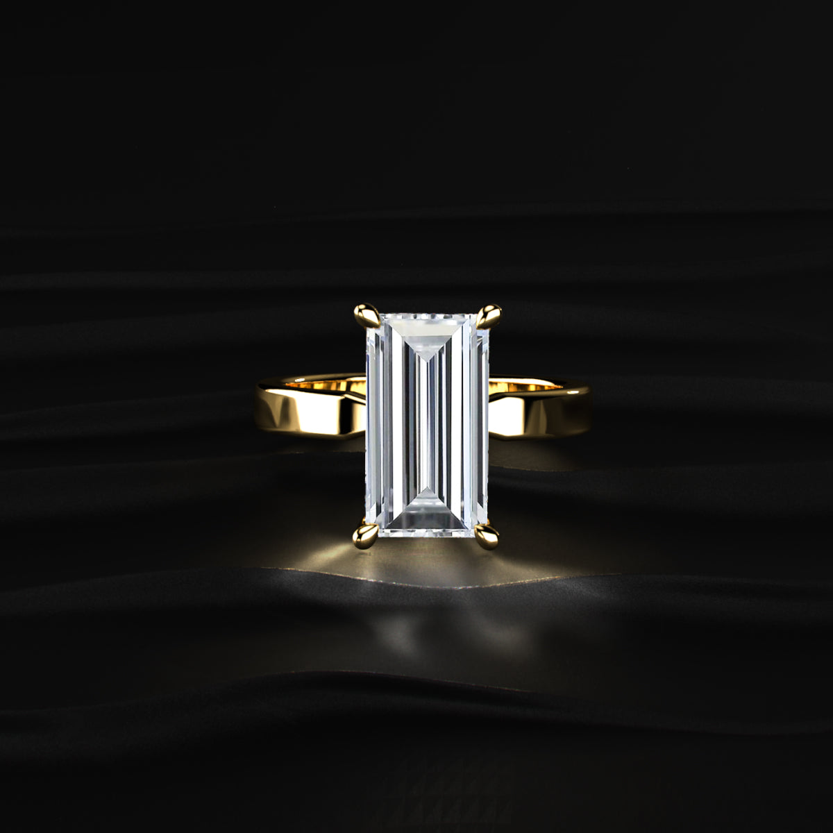 Baguette Diamond Solitaire Ring