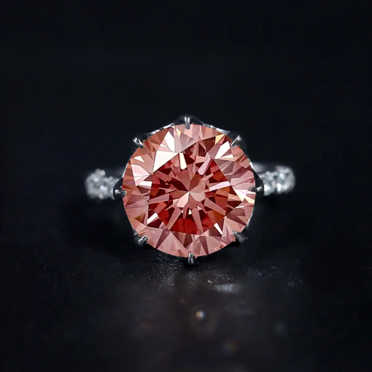 Regal Pink Round Solitaire Engagement Ring
