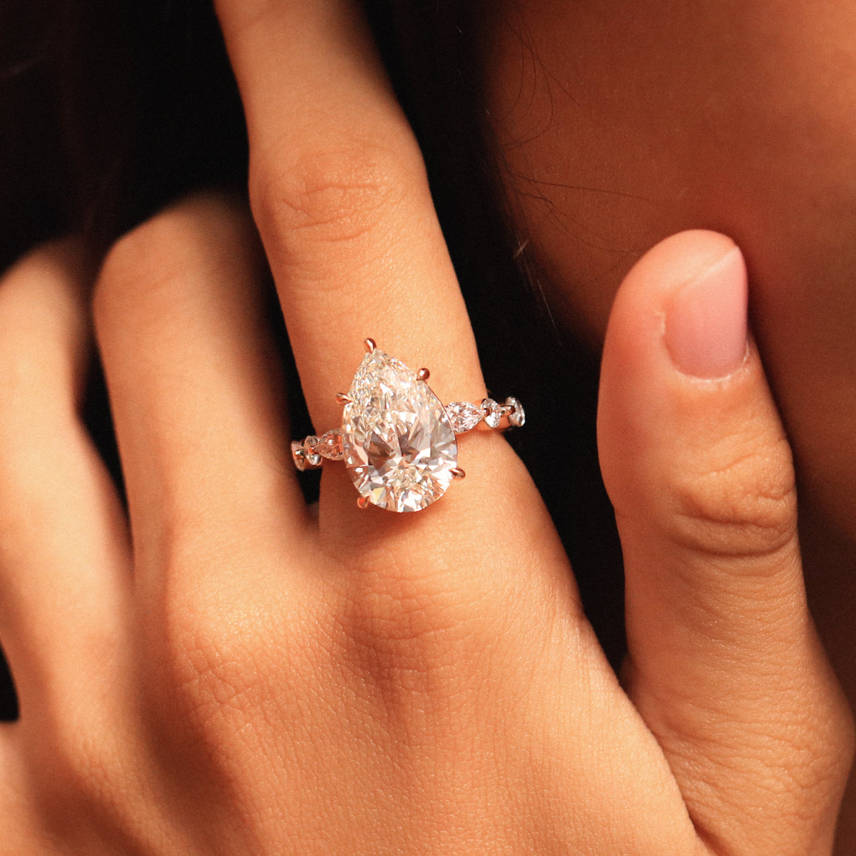 Royal Glow Pear Diamond Ring | Earthly Jewels