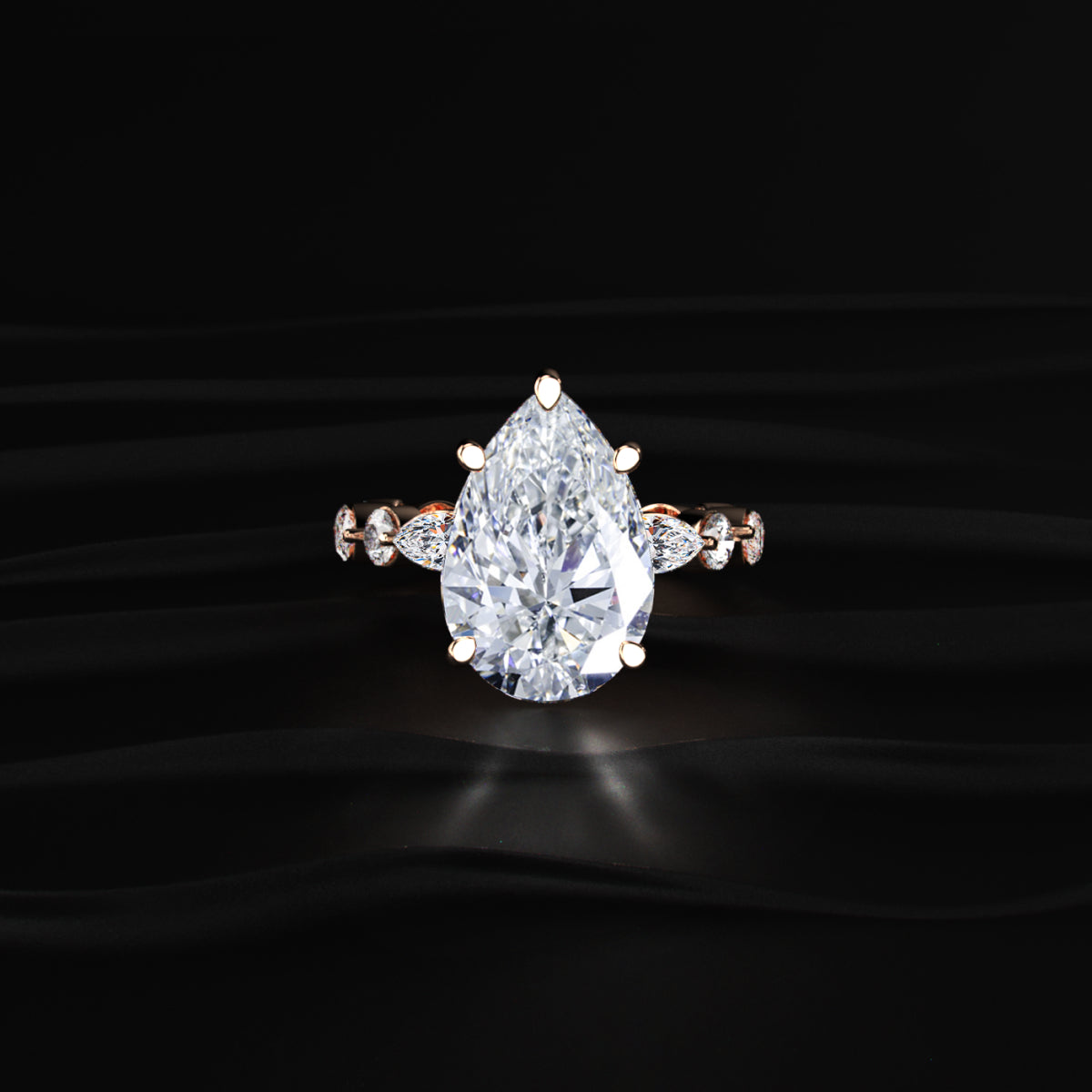 Royal Glow Pear Diamond Ring | Earthly Jewels