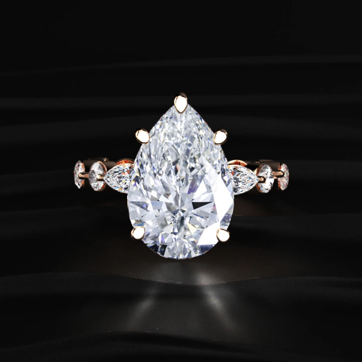 Royal Glow Pear Diamond Ring | Earthly Jewels