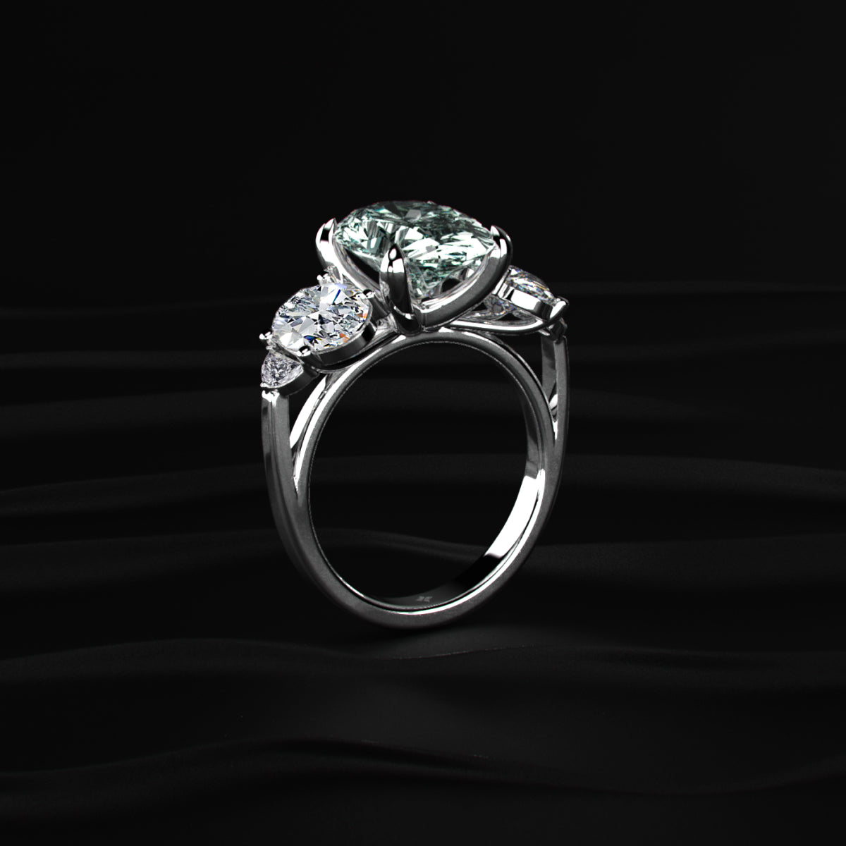 Oval Diamond Empress Five Stone Ring | Earthly jewels