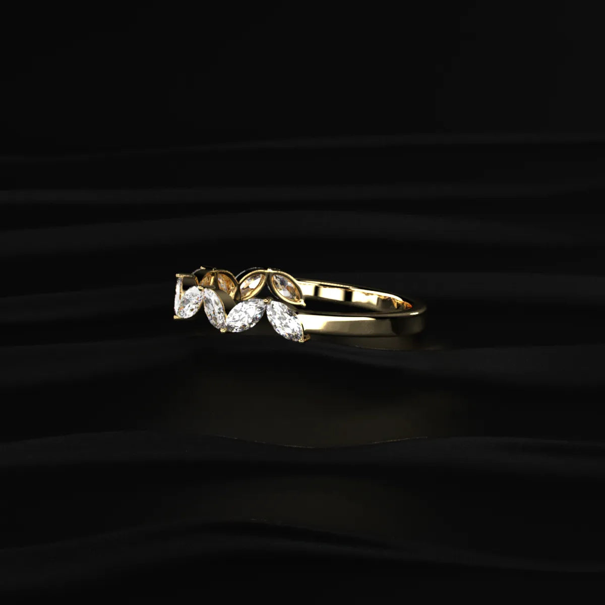 Marquise Zig Zag Half Eternity Band | Earthly Jewels