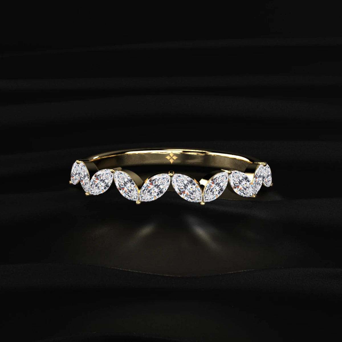 Marquise Zig Zag Half Eternity Band | Earthly Jewels