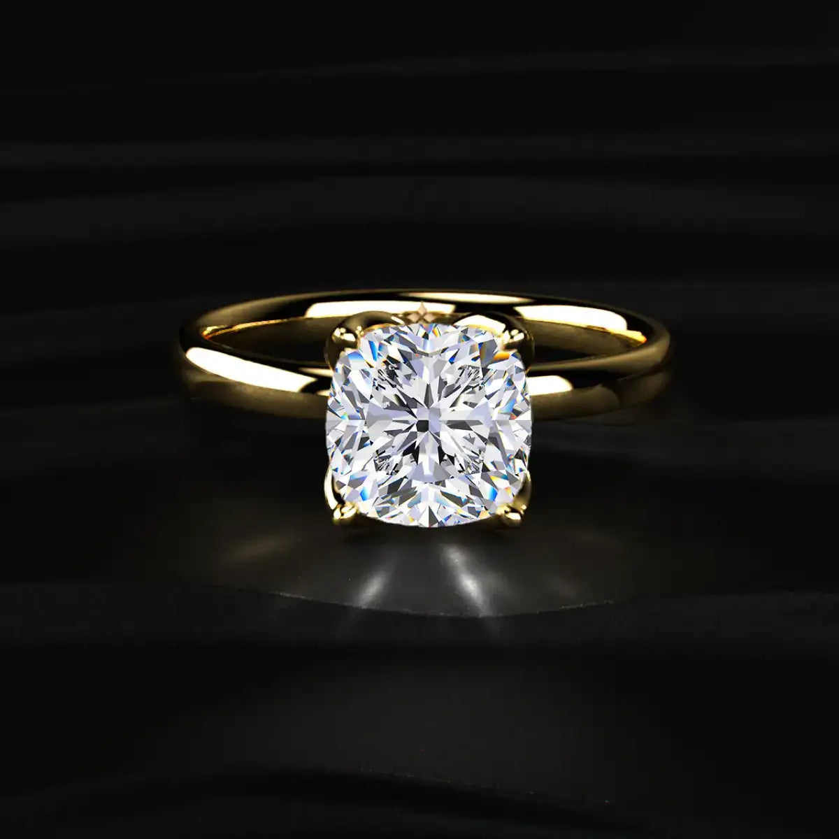 Cushion Solitaire Floral Prong Ring | Earthly jewels