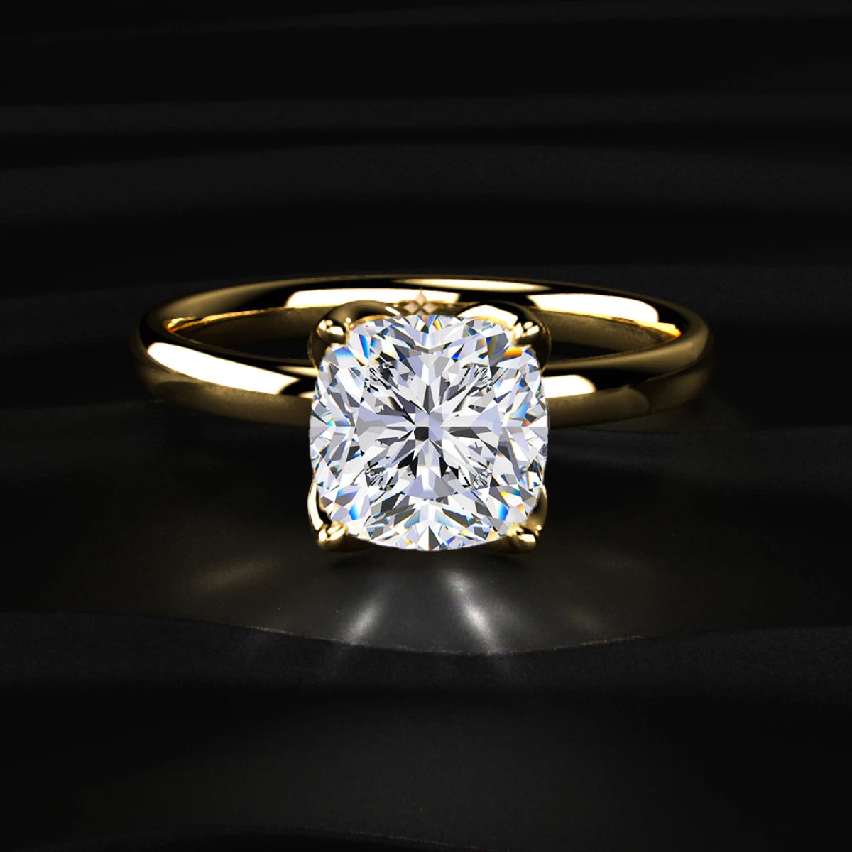 Cushion Solitaire Floral Prong Ring | Earthly jewels