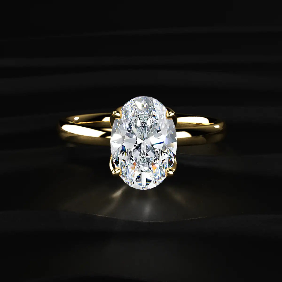 Oval Solitaire Floral Prong Ring | Earthly Jewels