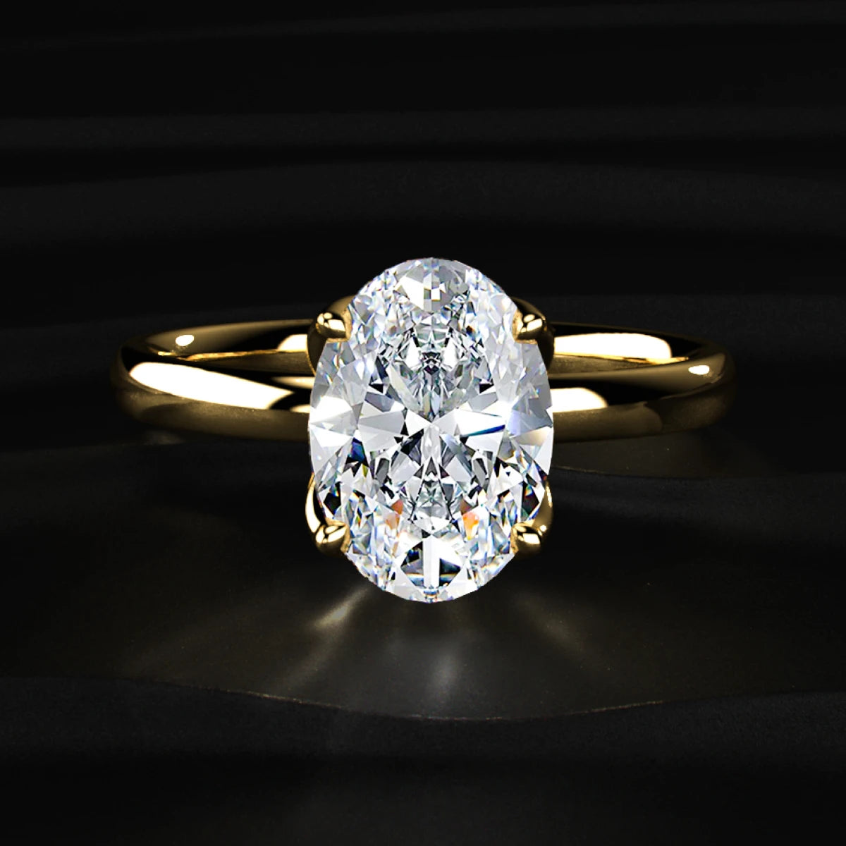 Oval Solitaire Floral Prong Ring | Earthly Jewels