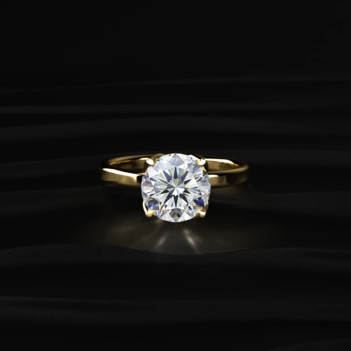 Round Solitaire Floral Prong Ring | Earthly Jewels
