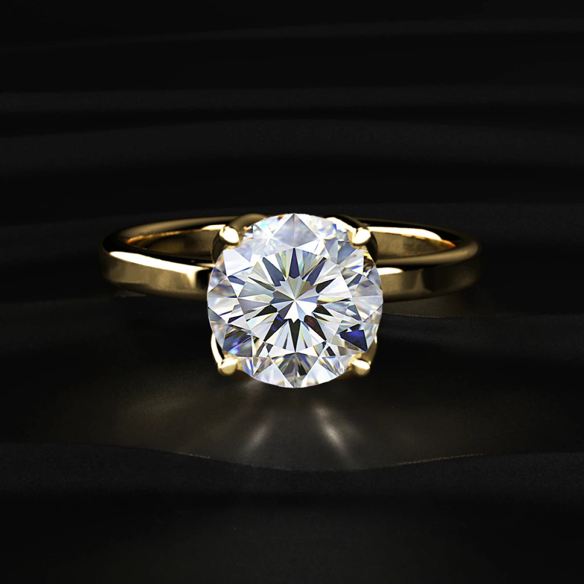 Round Solitaire Floral Prong Ring | Earthly Jewels