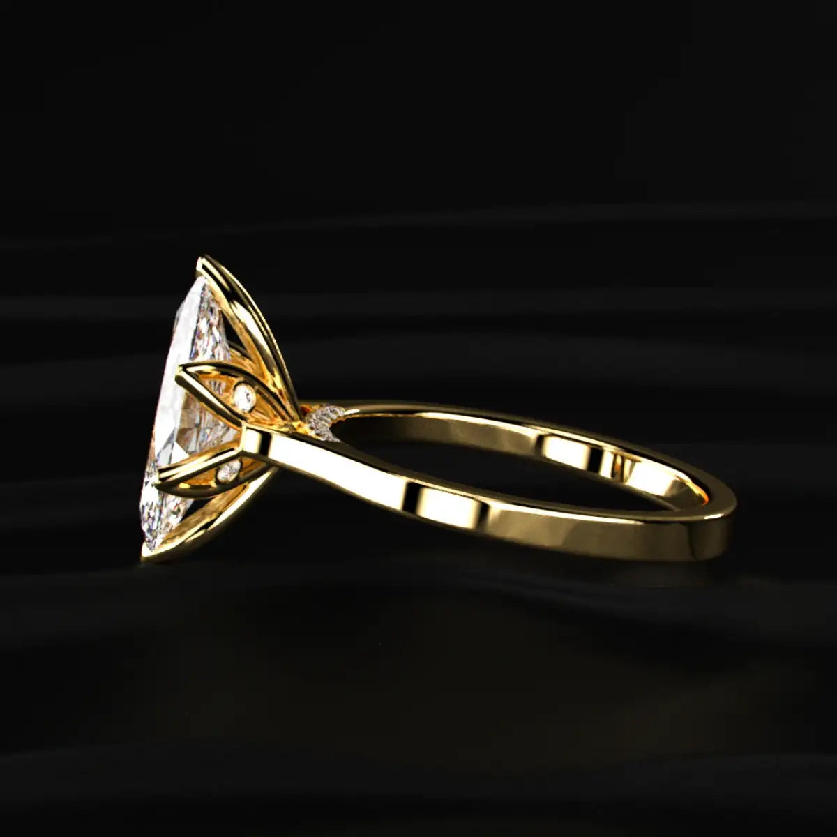 Marquise Shape Diamond Ring In Tulip Prong Setting | Earthly Jewels