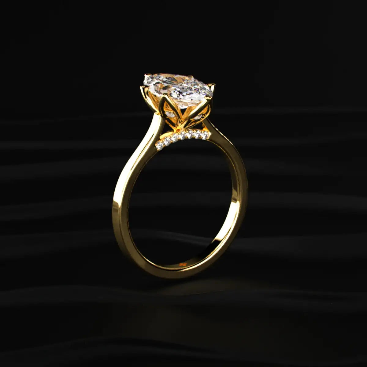 Marquise Shape Diamond Ring In Tulip Prong Setting | Earthly Jewels