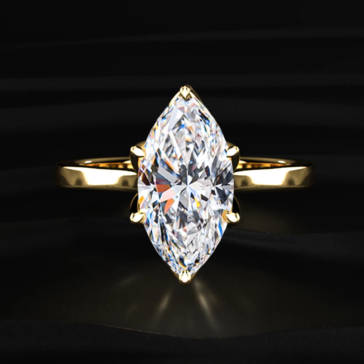 Marquise Shape Diamond Ring In Tulip Prong Setting | Earthly Jewels