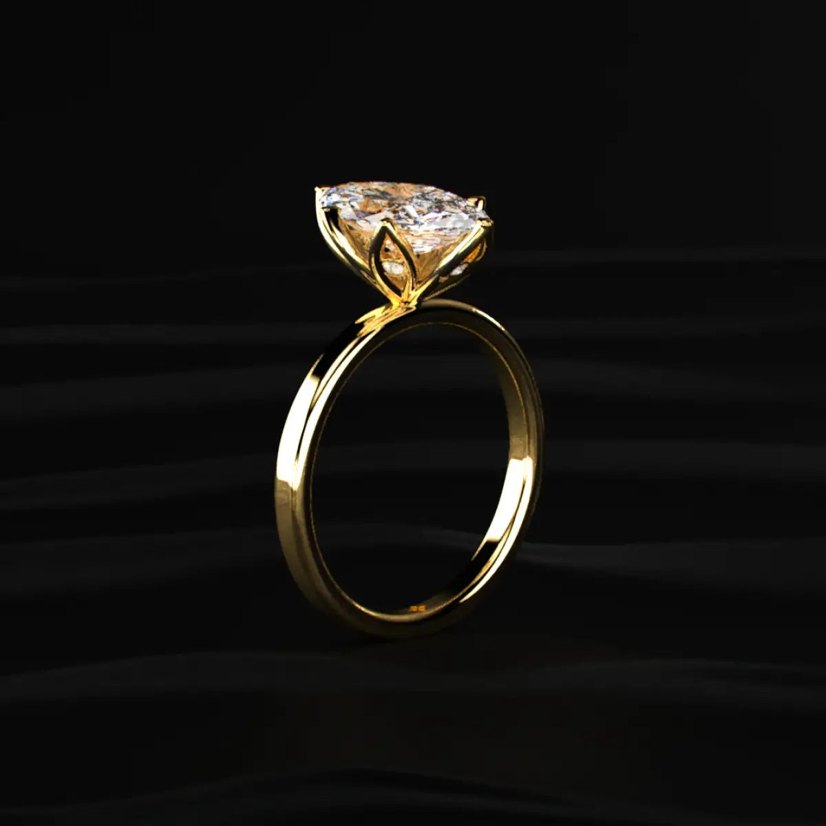 Marquise Solitaire Ring Six Floral Prongs | Earthly Jewels