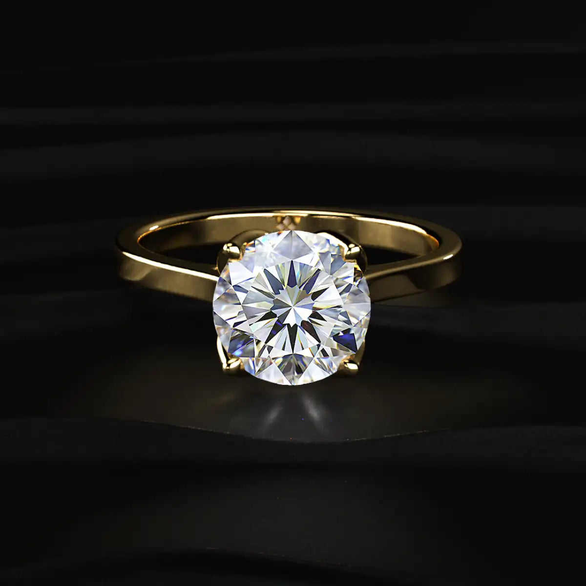 Round Solitaire Ring With Cathedral Floral Prong | Earthly Jewels