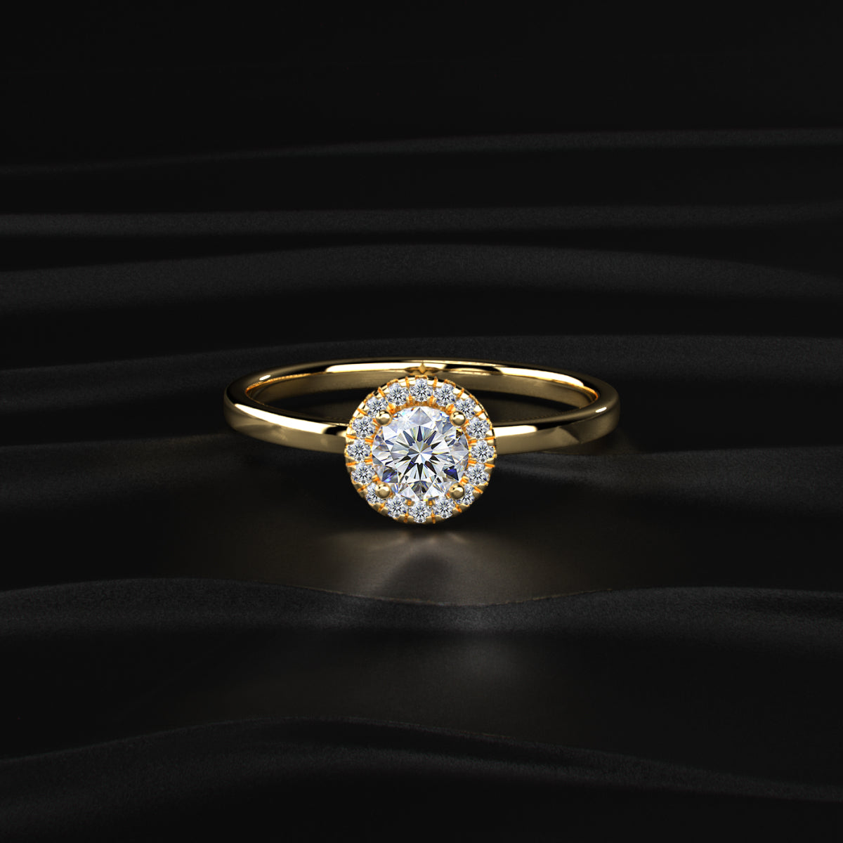 Round Cut Halo Diamond Engagement Rings