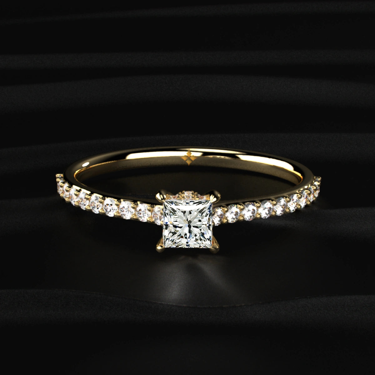 Princess Cut Hidden Halo Ring | Earthly Jewels