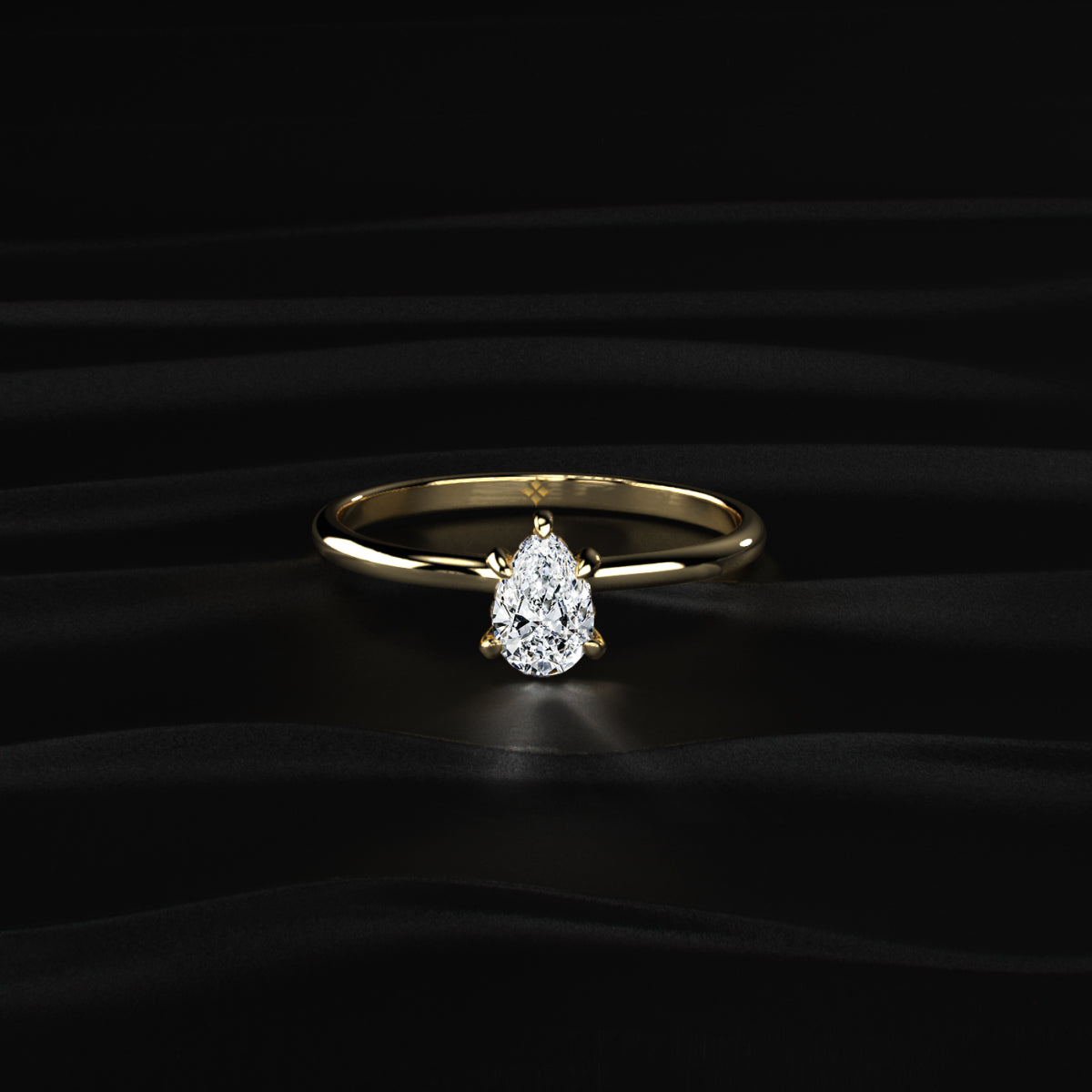 Pear Ring With Hidden Halo