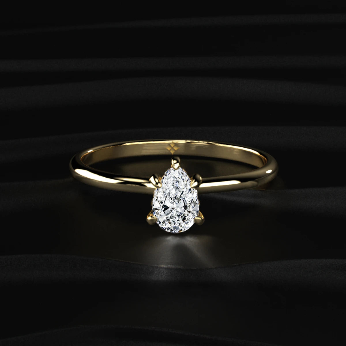 Pear Ring With Hidden Halo | Earthly Jewels