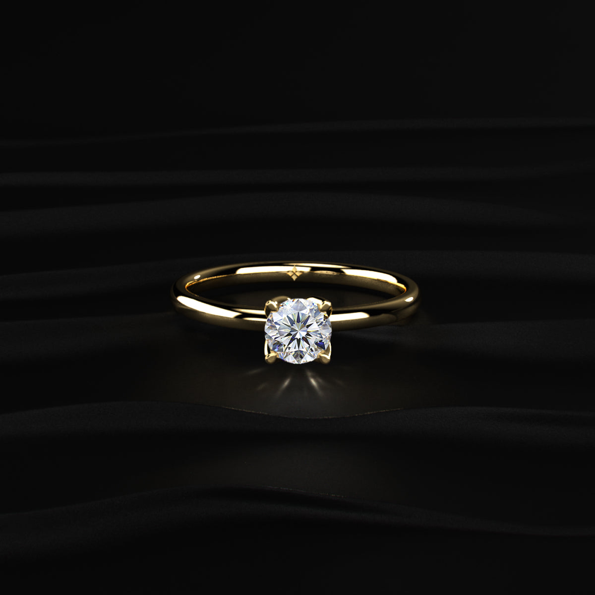 Round Diamond Tulip Setting Ring