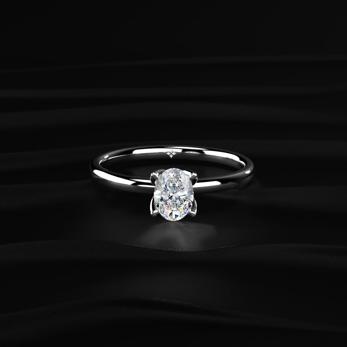 Oval Tulip Prong Ring