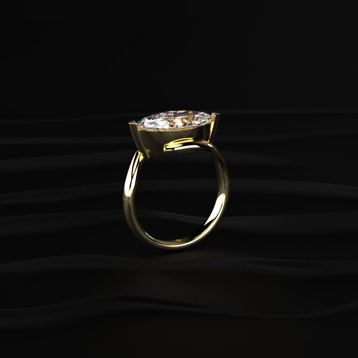 Marquise diamond Ring With Bypass Setting |Earthly jewels