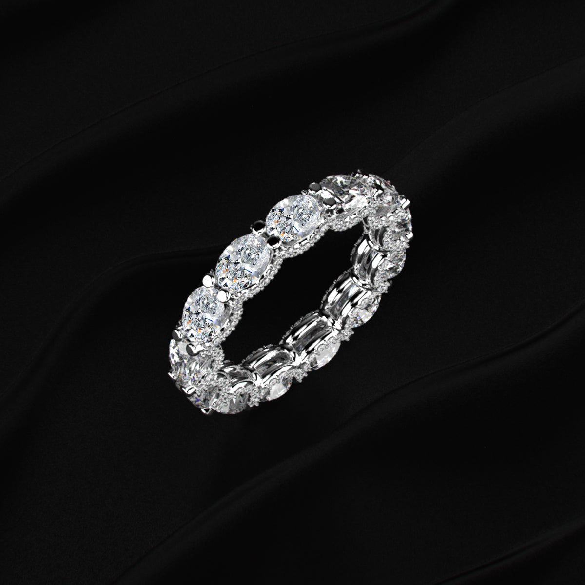 Oval Diamond Ferris Wheel Eternity Band | Earthly Jewels