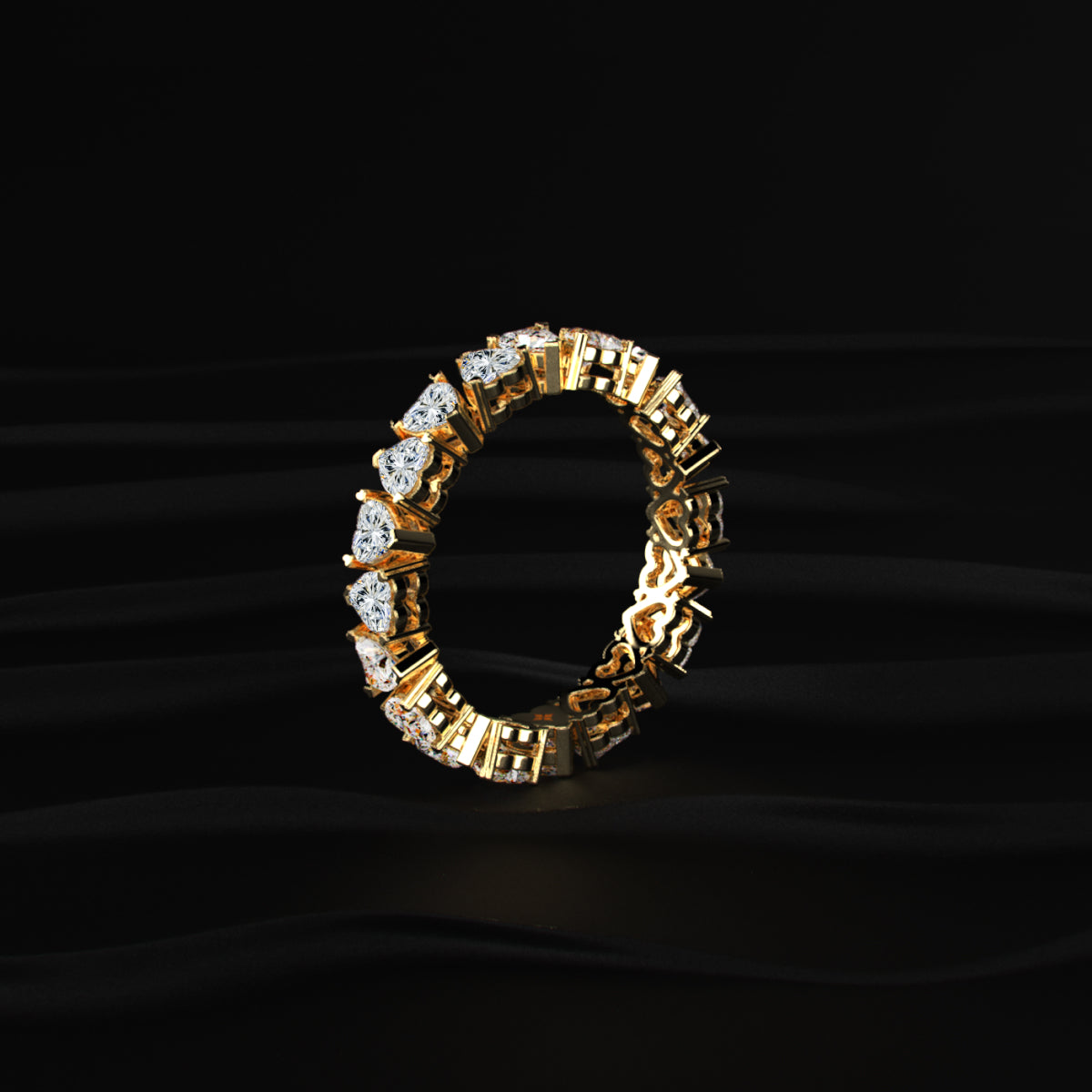 Heart Shape Diamond Eternity Band | Earthly Jewels