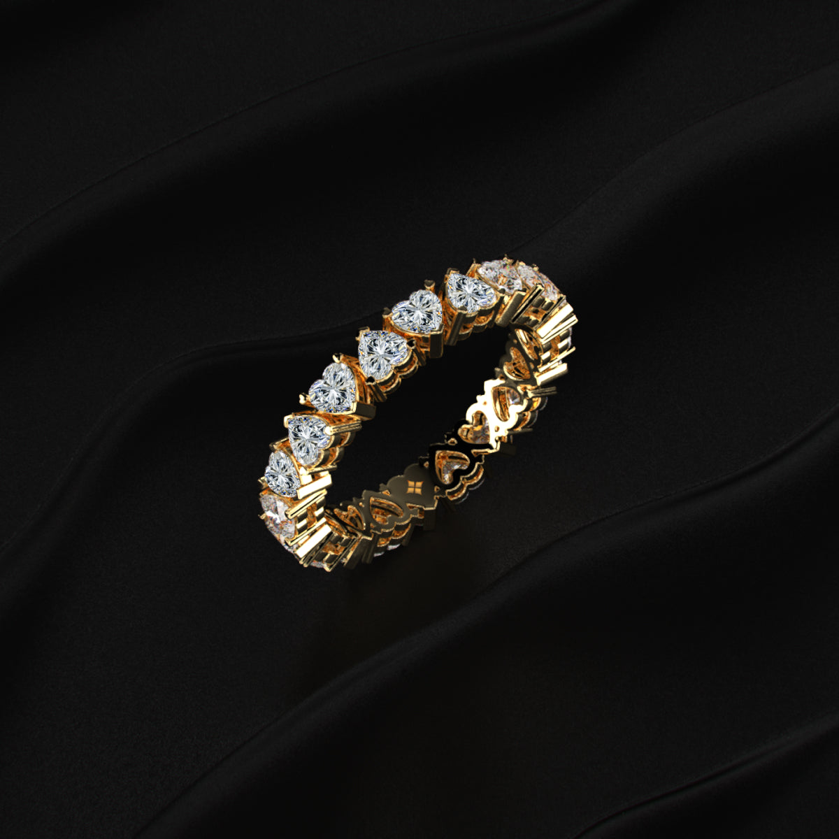 Heart Shape Diamond Eternity Band | Earthly Jewels