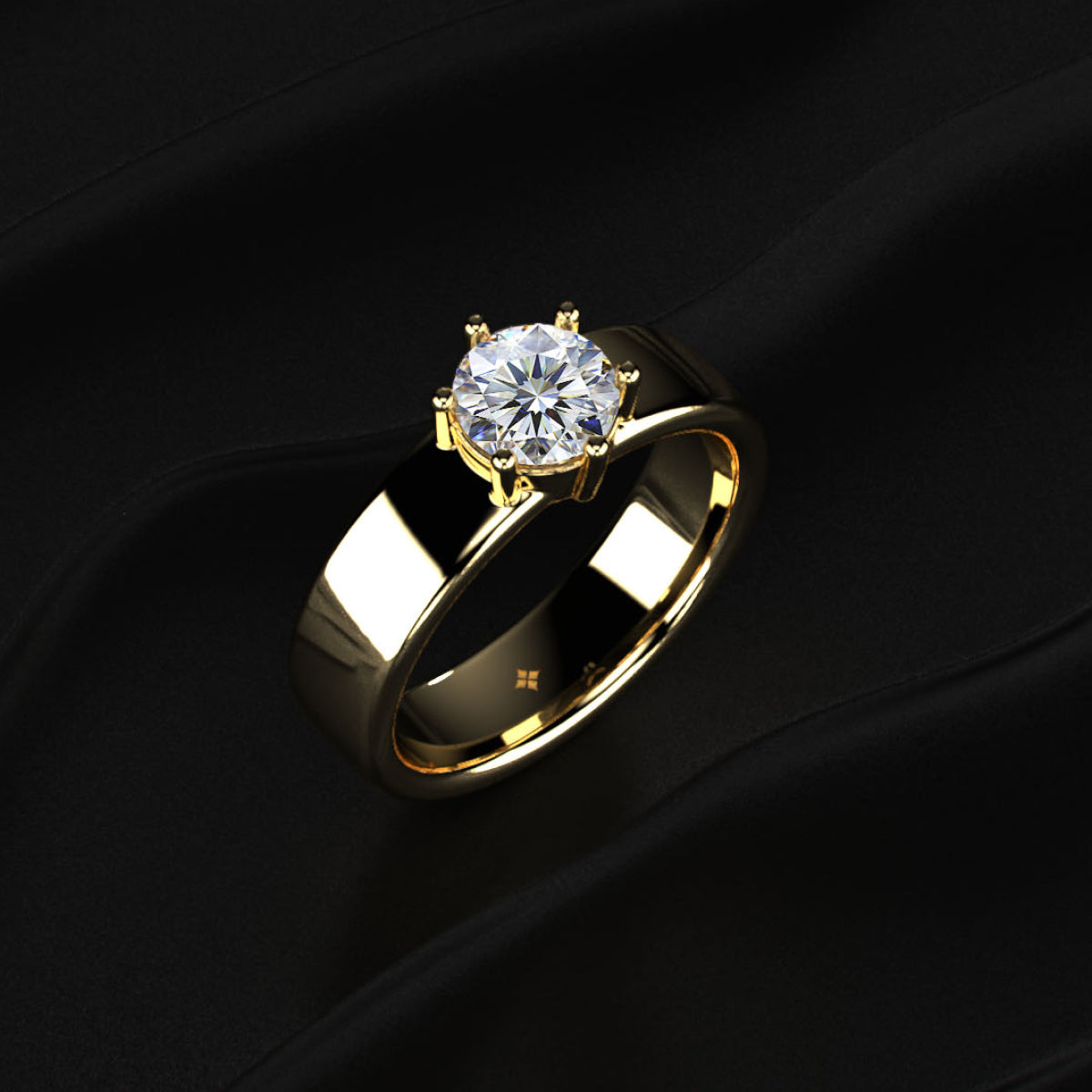 1 Ct Round Diamond Men's Solitaire Ring | Earthly Jewels