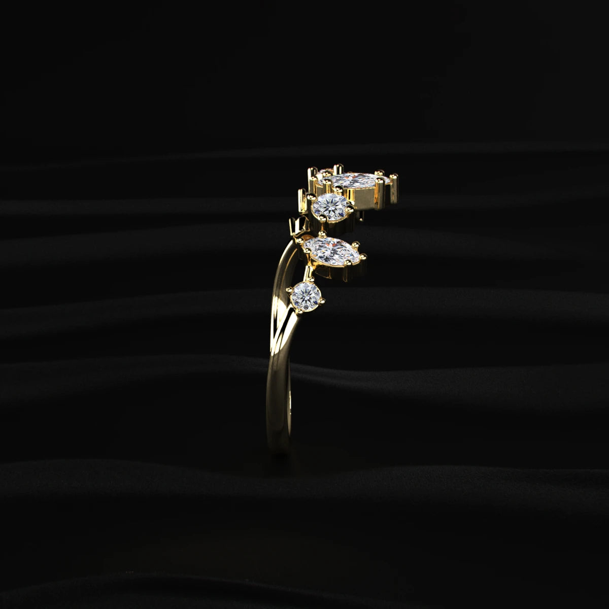 Marquise & Round Cut Stackable Bands For Women | Earthly Jewels