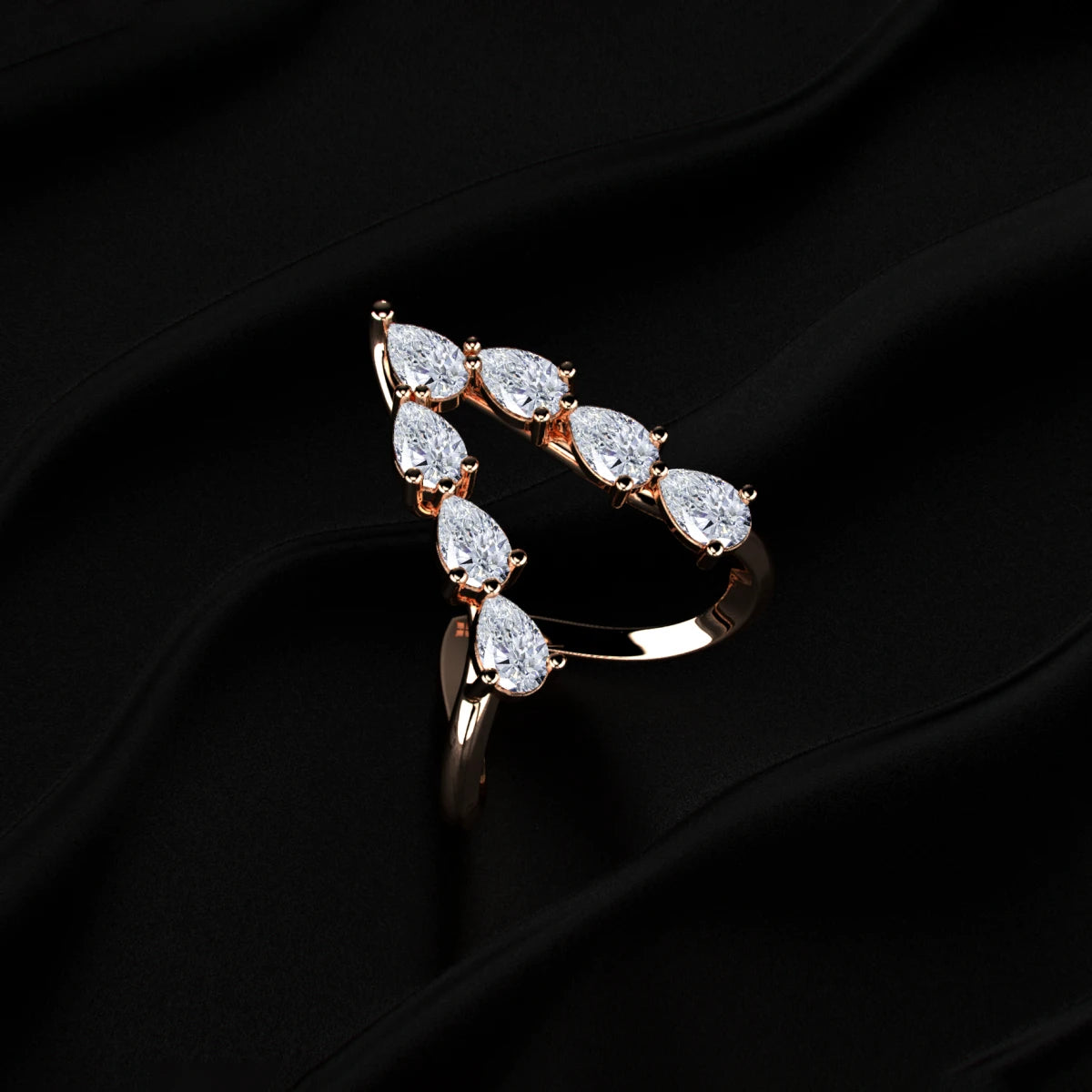 Pear Shape Diamond Vanki Ring | Earthly Jewels