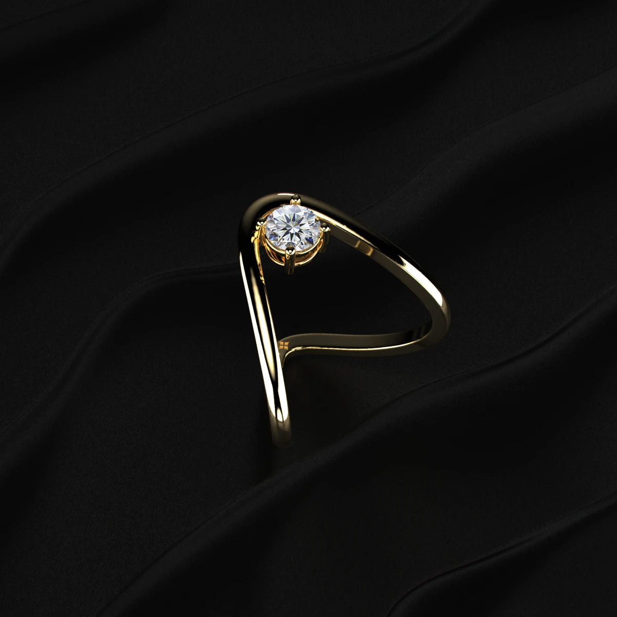 Round Cut Diamond Solitaire Vanki Ring | Earthly Jewels