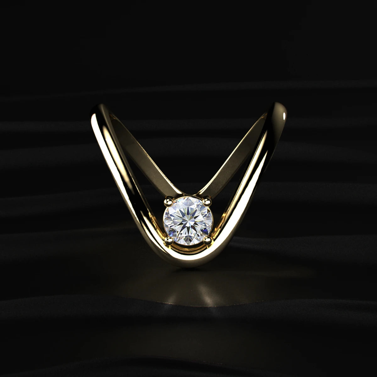 Round Cut Diamond Solitaire Vanki Ring | Earthly Jewels