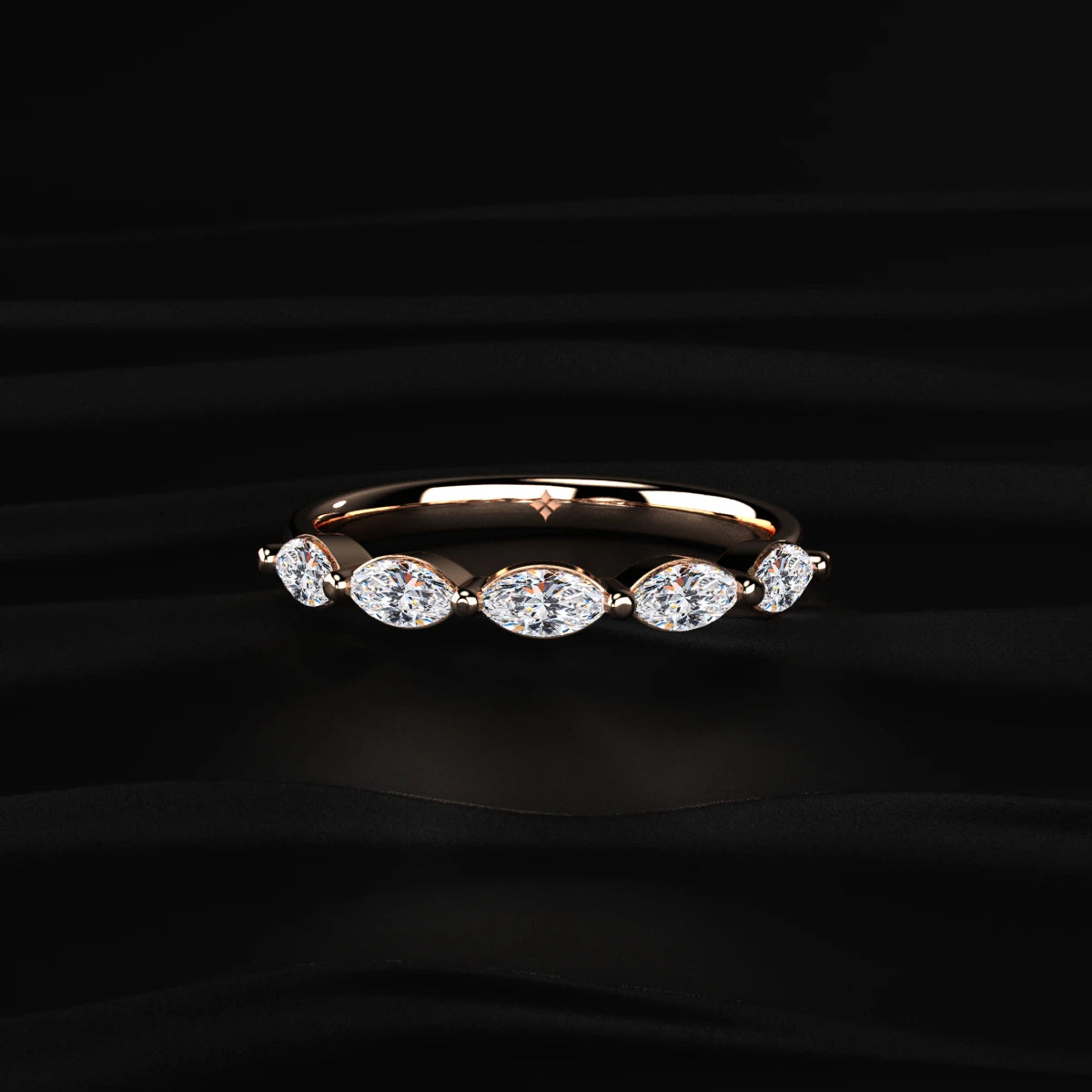 Marquise Cut Diamond Half Eternity Ring | Earthly Jewels