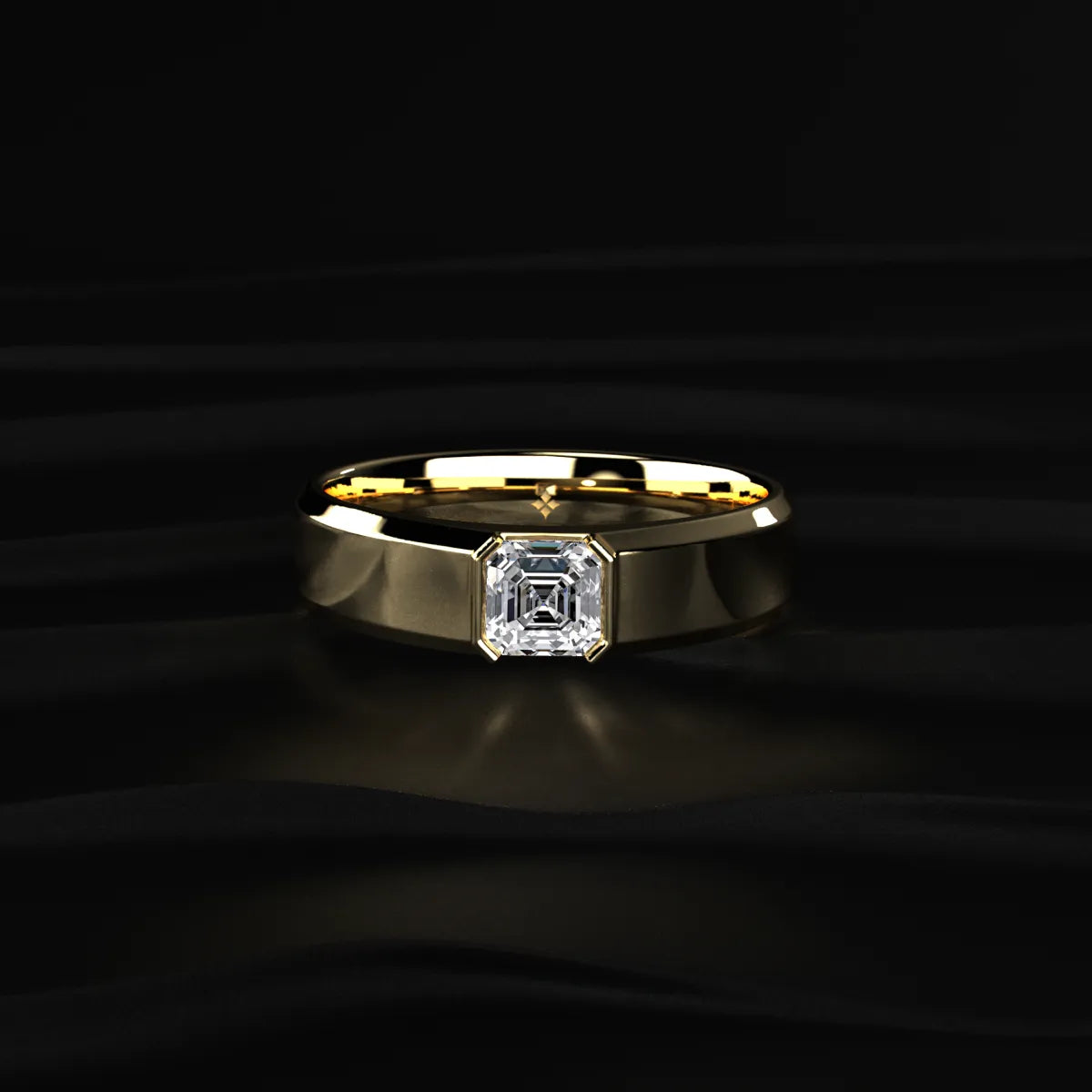 Asscher Shape Diamond Ring for Men