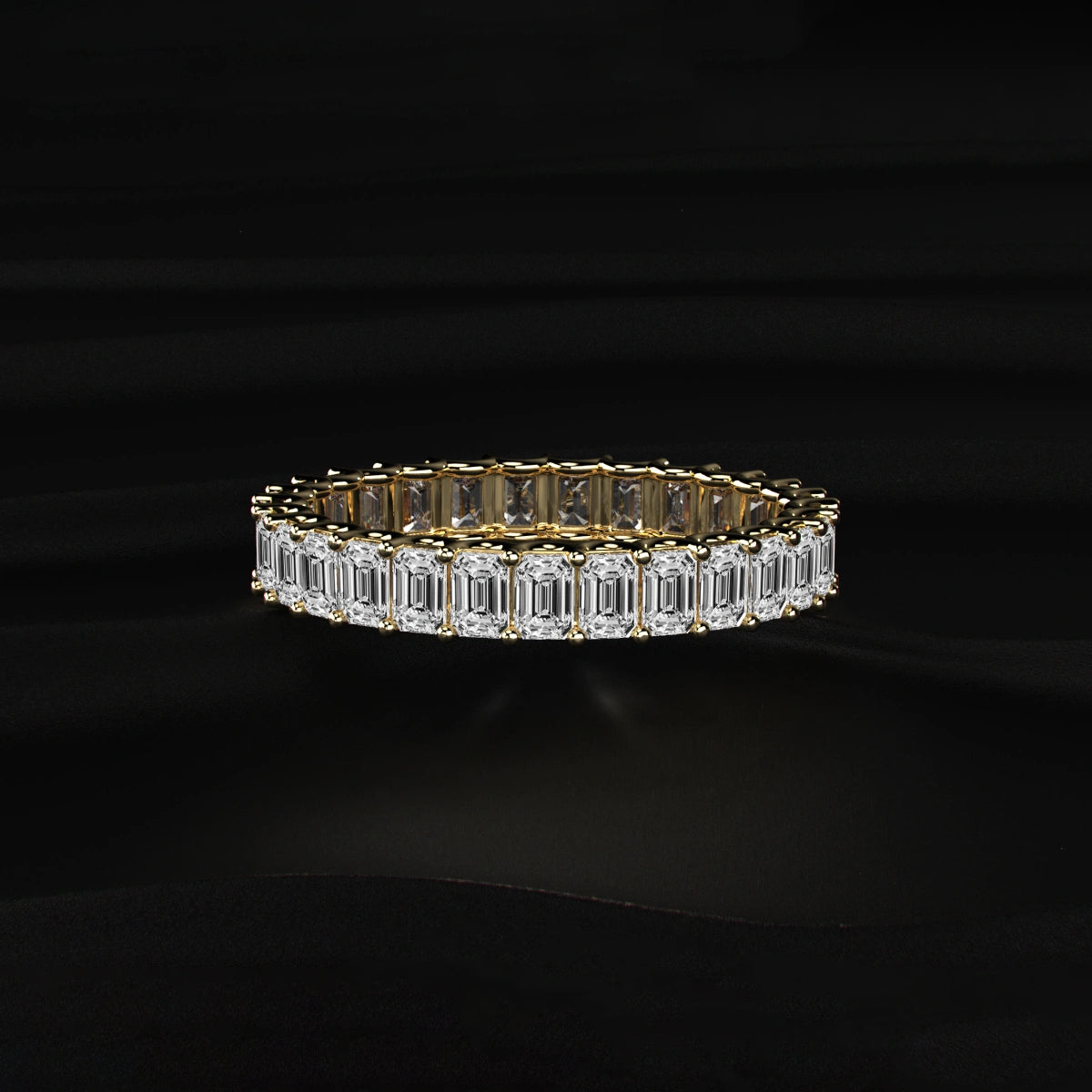 Emerald Cut Diamond Full Eternity Band
